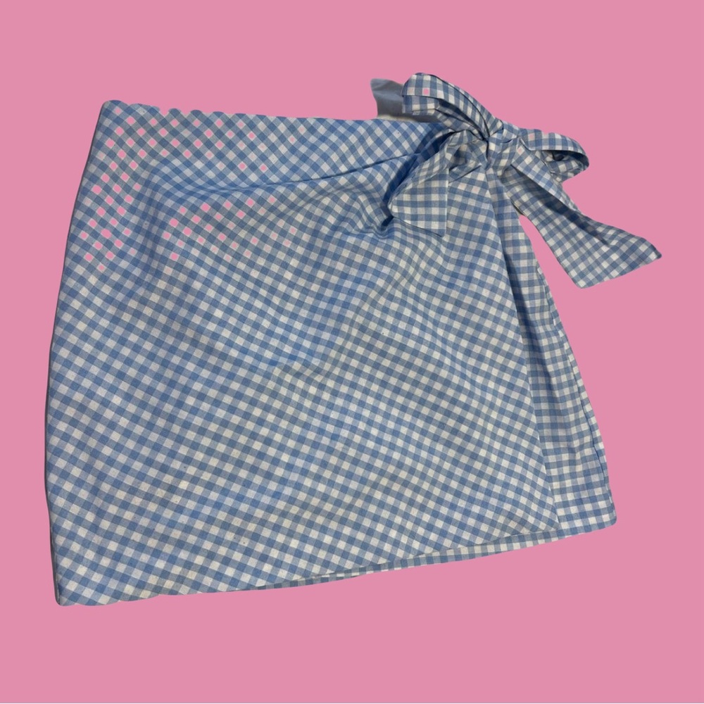 light Blue Coquette Mini Skirt with Bow (new,, never worn)